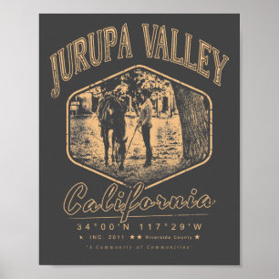 JURUPA VALLEY RIVERSIDE KALIFORNIA VINTAG POSTER