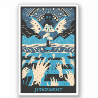 Jury Card Der 20. Tarot-Kartenrücklauf Vintag Aufkleber