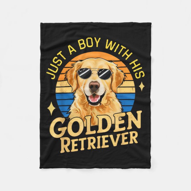Just A Boy And His Golden Retrievers Girls Who Lov Fleecedecke (Vorderseite)