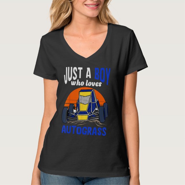 Just A Boy Who Loves Autograss Retro 1 T-Shirt (Vorderseite)