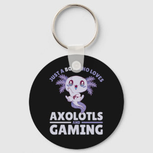 Just A Boy Who Loves Axolotls And Gaming Schlüsselanhänger