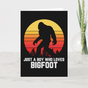 Just A Boy Who Loves BIGFOOT   Bigfoot Retro Karte