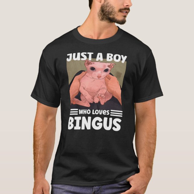 Just A Boy Who Loves BINGUS cat T-Shirt (Vorderseite)