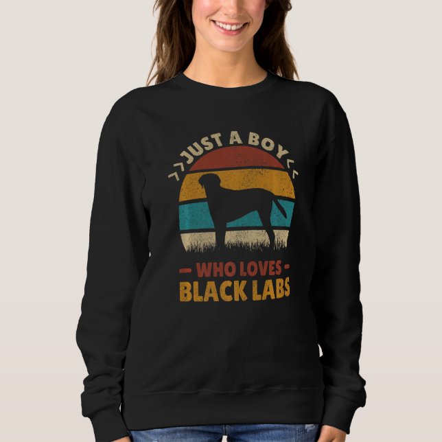 Just A Boy Who Loves Black Labs Dog Lover Labrador Sweatshirt (Vorderseite)