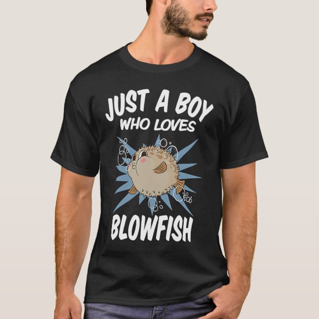 Just A Boy Who Loves Blowfish  Funny Blowfish T-Shirt (Vorderseite)