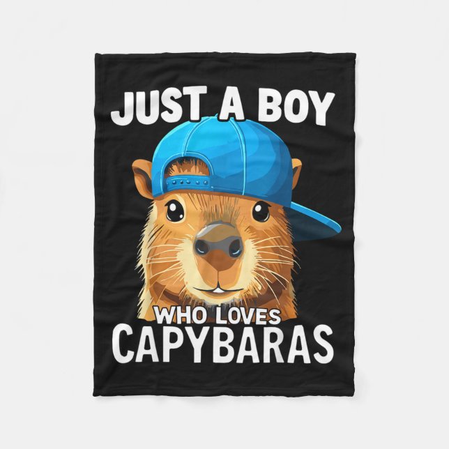 Just A Boy Who Loves Capybaras  Fleecedecke (Vorderseite)