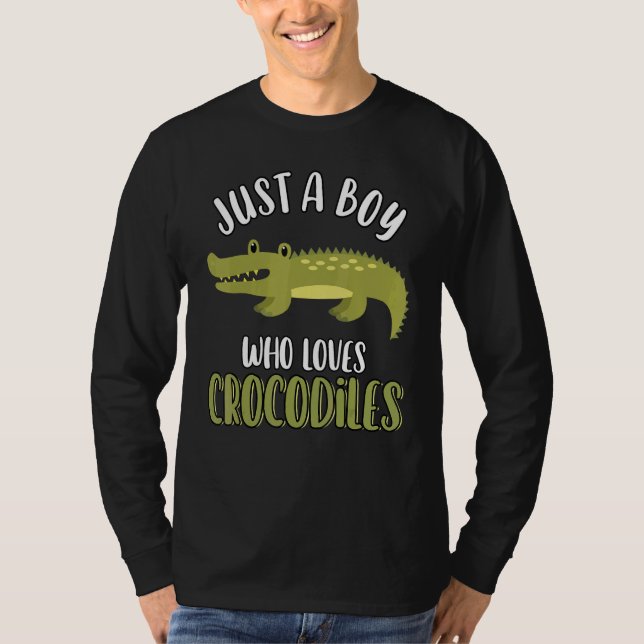 Just A Boy Who Loves Crocodiles   Cute Crocodile   T-Shirt (Vorderseite)