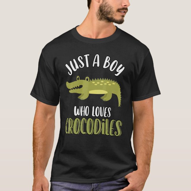 Just A Boy Who Loves Crocodiles   Cute Crocodile   T-Shirt (Vorderseite)