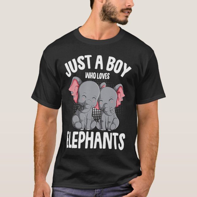 Just a Boy who loves Elephants Kids Boys Elephant T-Shirt (Vorderseite)
