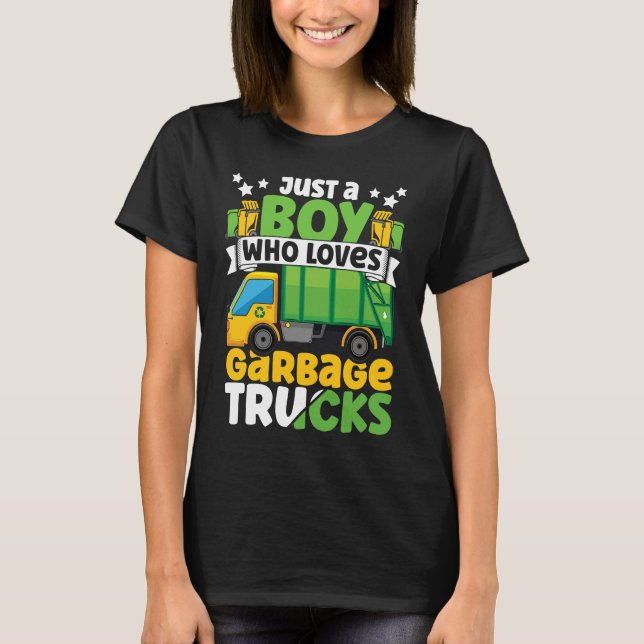 Just A Boy Who Loves Garbage Trucks for Toddler Bo T-Shirt (Vorderseite)