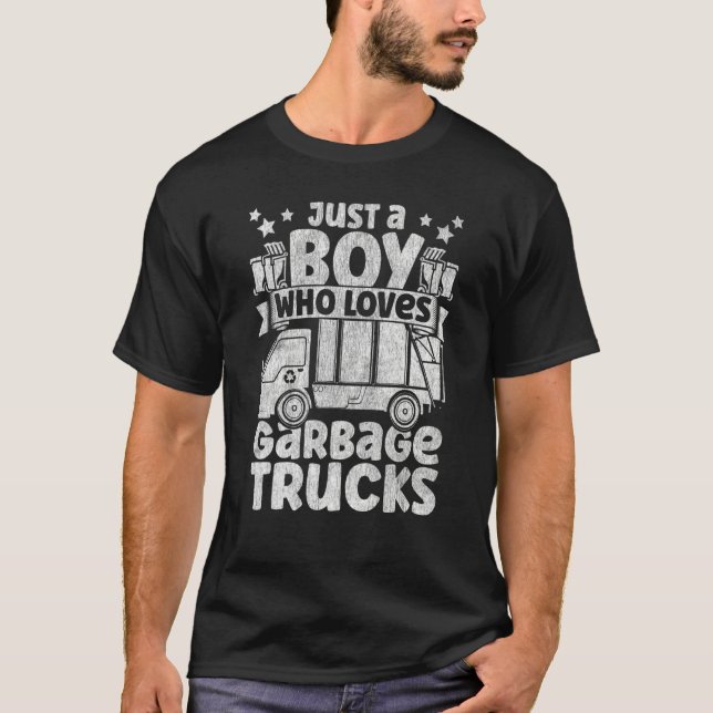 Just A Boy Who Loves Garbage Trucks for Toddler Bo T-Shirt (Vorderseite)