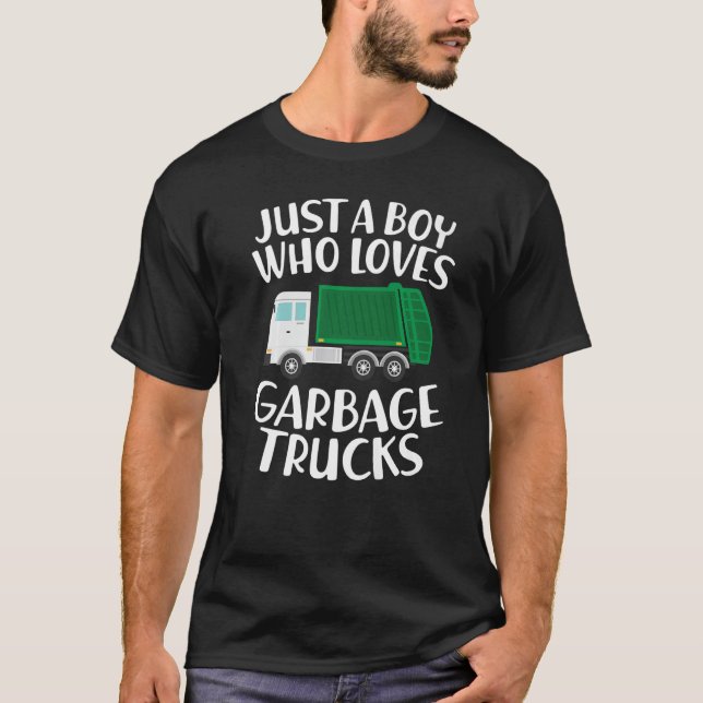 Just a Boy Who Loves Garbage Trucks Funny Garbage  T-Shirt (Vorderseite)