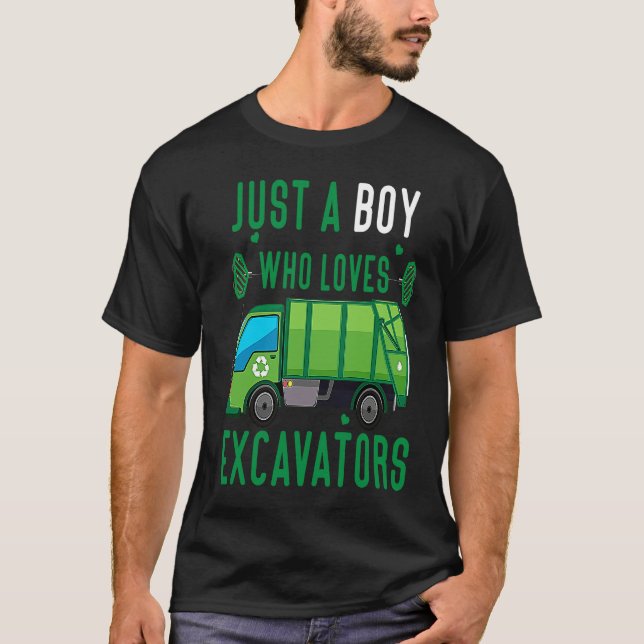 Just A Boy Who Loves Garbage Trucks funny idea 3 T-Shirt (Vorderseite)