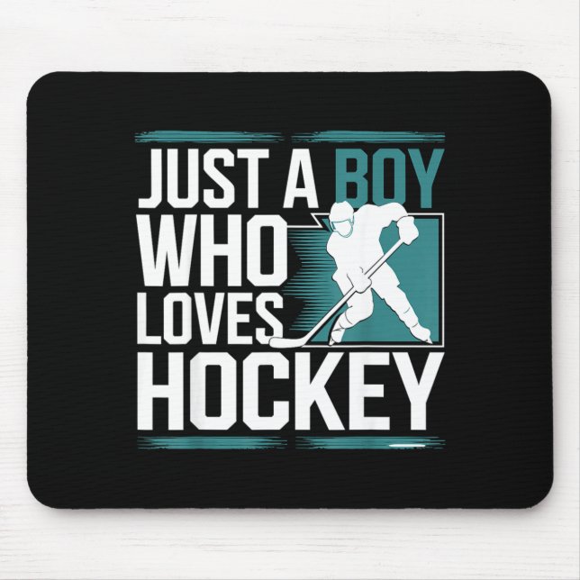 Just A Boy Who Loves Hockey  Mousepad (Vorne)