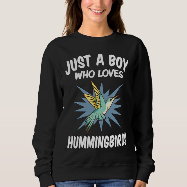 Just A Boy Who Loves Hummingbirds u2013 Funny Humm Sweatshirt (Vorderseite)