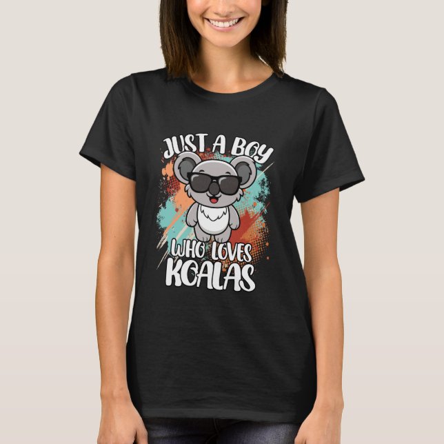 Just A Boy Who Loves Koalas Funny Retro Animal Boy T-Shirt (Vorderseite)