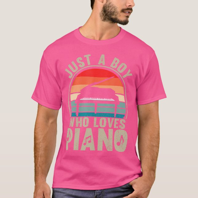 Just A Boy Who Loves Piano Recto Pianist T-Shirt (Vorderseite)