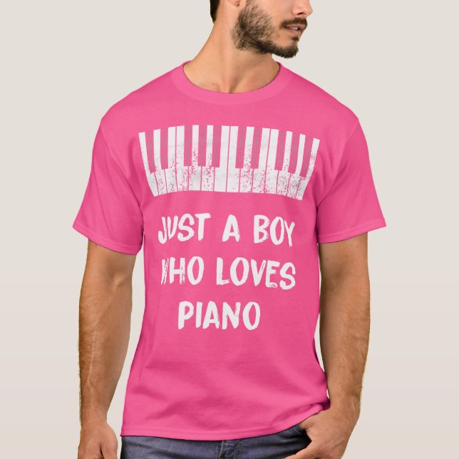 Just A Boy Who Loves Piano T-Shirt (Vorderseite)