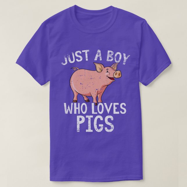Just A Boy Who Loves Pigs T-Shirt (Design vorne)