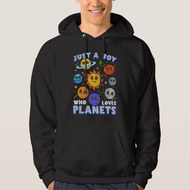 Just A Boy Who Loves Planets Astronomy Solar Syste Hoodie (Vorderseite)