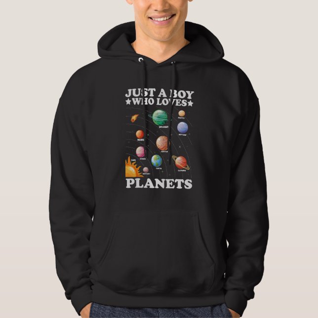 Just A Boy Who Loves Planets Solar System Space Sc Hoodie (Vorderseite)
