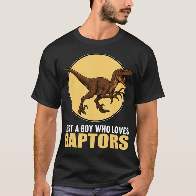 Just A Boy Who Loves Raptors Raptor T-Shirt (Vorderseite)
