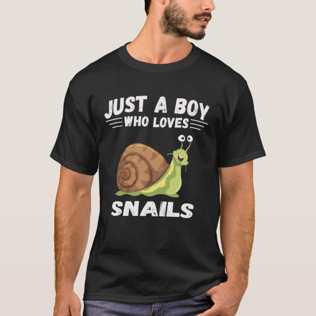 Just A Boy who loves snails  Cute snail T-Shirt (Vorderseite)