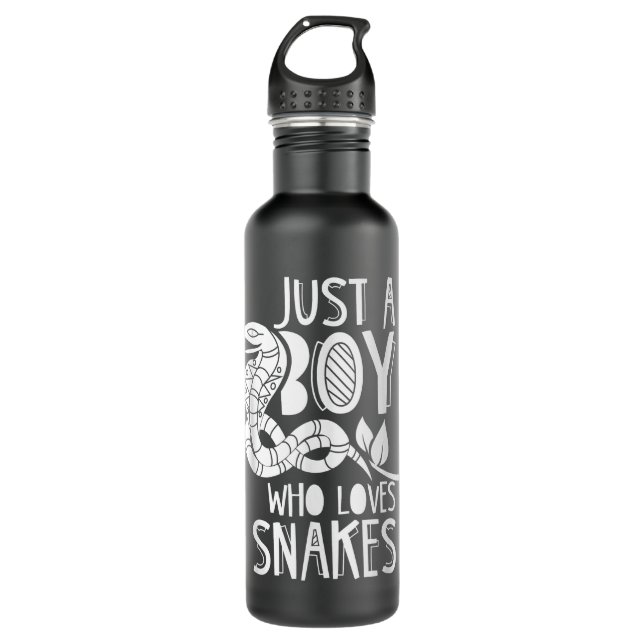 Just A Boy Who Loves Snakes Lover Sayings Snake An Edelstahlflasche (Vorderseite)
