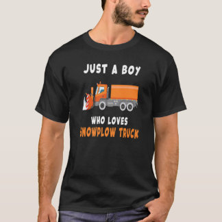 Just A Boy Who Loves Snowplow Trucks Tees Funny Sn