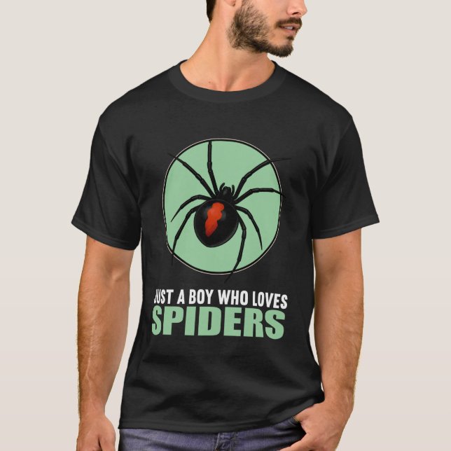 Just a Boy who Loves Spiders Spider T-Shirt (Vorderseite)