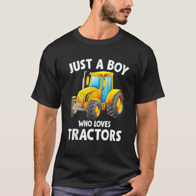 Just A Boy Who Loves Tractors Christmas   Kids Far T-Shirt (Vorderseite)