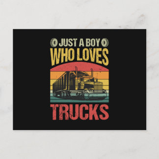 Just a Boy Who Loves Trucks Postkarte