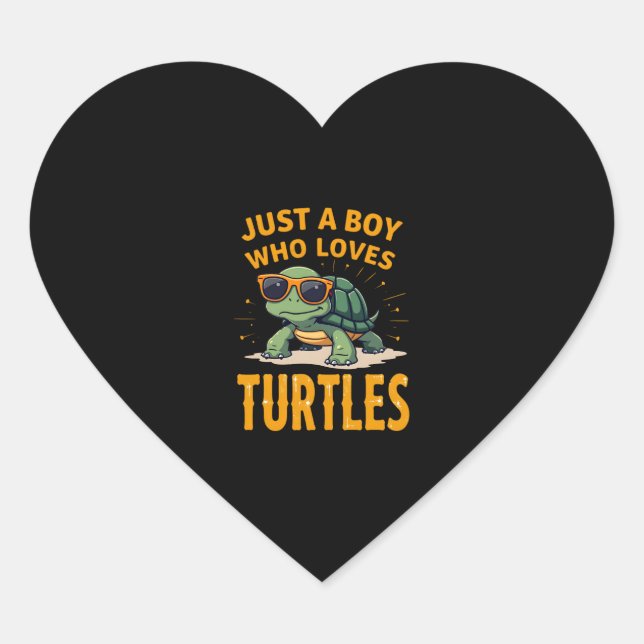 Just a boy who loves turtles Children boy (2) Herz-Aufkleber (Vorderseite)
