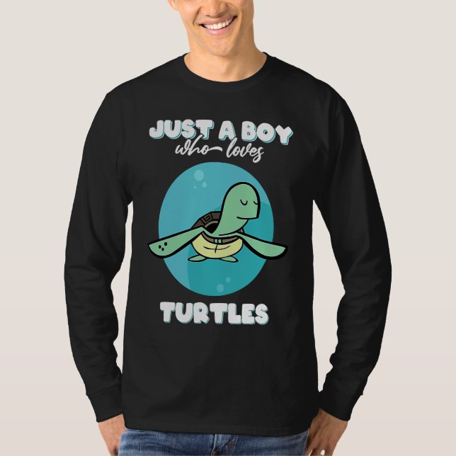 Just a boy who loves turtles  funny turtle costume T-Shirt (Vorderseite)