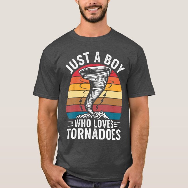 Just A Boy Who Lovesornadoes oddler Boy retro T-Shirt (Vorderseite)