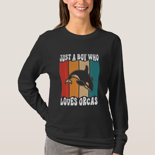 Just A Boyl Who Loves Orcas Killer Whales Sea Ocea T-Shirt (Vorderseite)