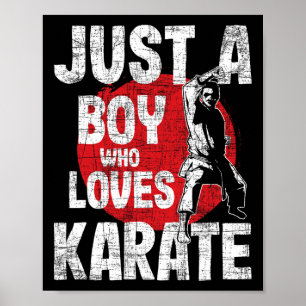 Just A Boys Who Lieben Karate - Martial Arts Coach Poster