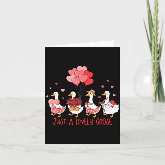 Just A Cute Goose Funny Valentines Shirt For Women Karte (Vorderseite)
