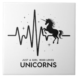 Just A Girl Liebe for Unicorns Heartbeat Fliese