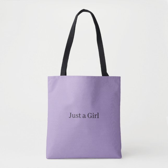 Just a Girl purple tote bag (Vorderseite)