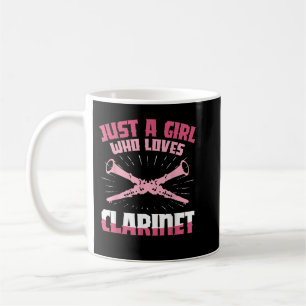 Just A Girl Who Liebe Clarinet Clarinetist Music L Kaffeetasse