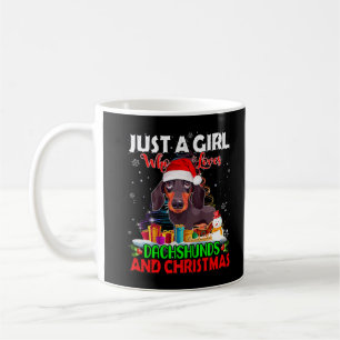 Just A Girl Who Liebe Dackeln & Christmas Dachsh Kaffeetasse