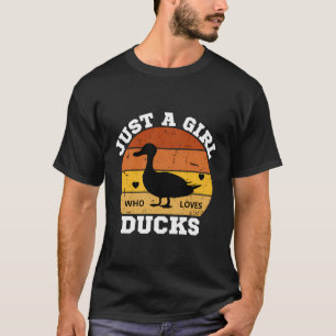 Just a Girl Who Liebe Ducks Funny Niedlich Duck Gi T-Shirt