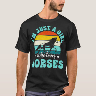 Just a Girl Who Liebe Horses Funny Horsing Gift Vi T-Shirt