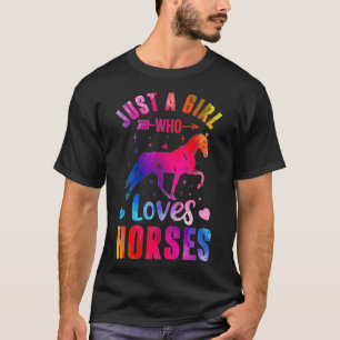 Just a Girl Who Liebe Horses Funny Horsing Gift Wi T-Shirt