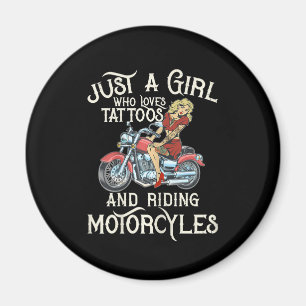 Just a Girl Who Liebe Motorräder Funny Art Gift.p Magnet