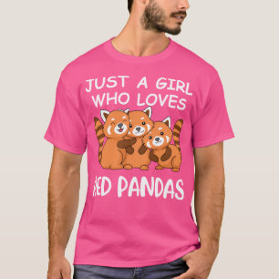 Just A Girl Who Liebe Red Pandas Geschenk Frauen K T-Shirt