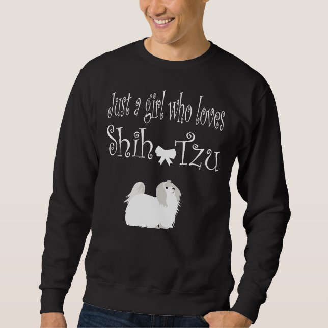 Just a Girl Who Liebe Shih Tzu Hogs Premium Scoop Sweatshirt (Vorderseite)