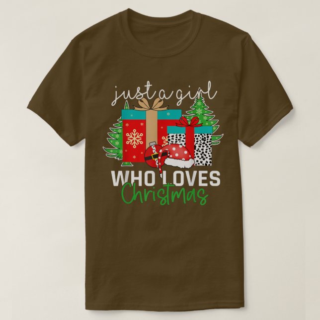 Just a Girl Who Liebe Weihnachten Weihnachten Weih T-Shirt (Design vorne)