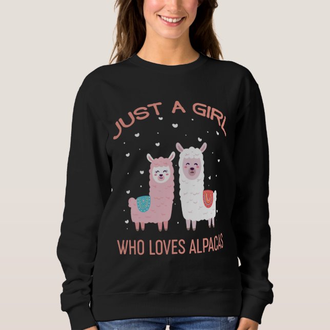 Just A Girl Who Lieben Alpacas - Niedlich Alpaca L Sweatshirt (Vorderseite)